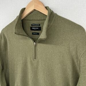 KENNETH COLE Sweatshirt Mens XL Techni-Cole Performance 1/4 Zip Slim Fit Green